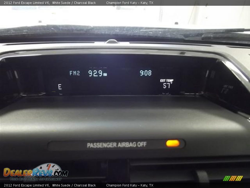 2012 Ford Escape Limited V6 White Suede / Charcoal Black Photo #13