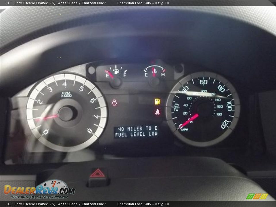 2012 Ford Escape Limited V6 White Suede / Charcoal Black Photo #17
