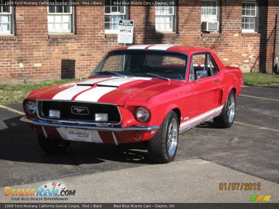 1968 Ford Mustang California Special Coupe Red / Black Photo #12