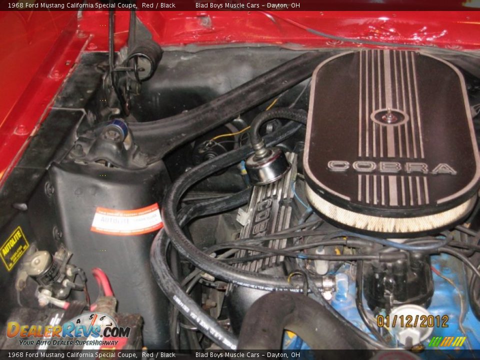 1968 Ford Mustang California Special Coupe 289 cid V8 Engine Photo #30