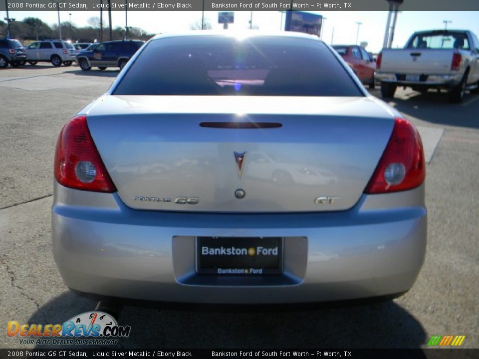 2008 Pontiac G6 GT Sedan Liquid Silver Metallic / Ebony Black Photo #5
