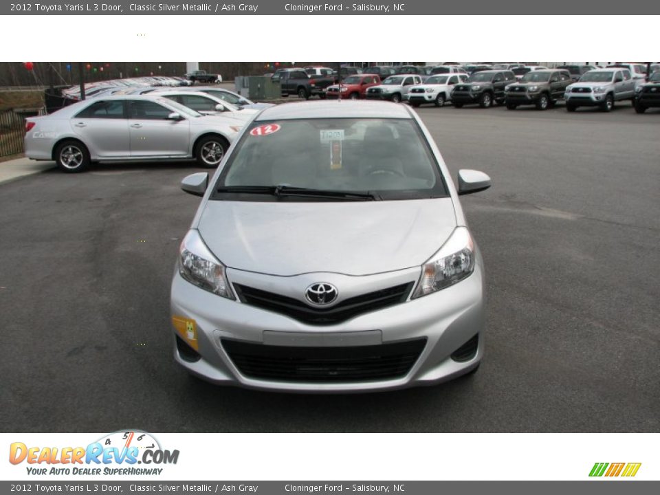 2012 Toyota Yaris L 3 Door Classic Silver Metallic / Ash Gray Photo #2