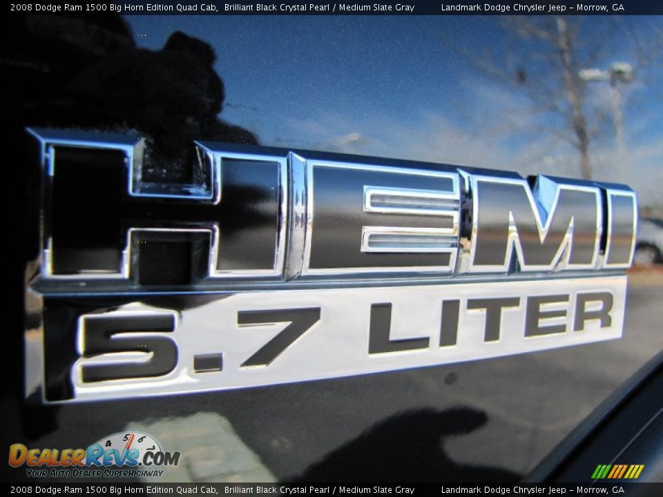 2008 Dodge Ram 1500 Big Horn Edition Quad Cab Brilliant Black Crystal Pearl / Medium Slate Gray Photo #4