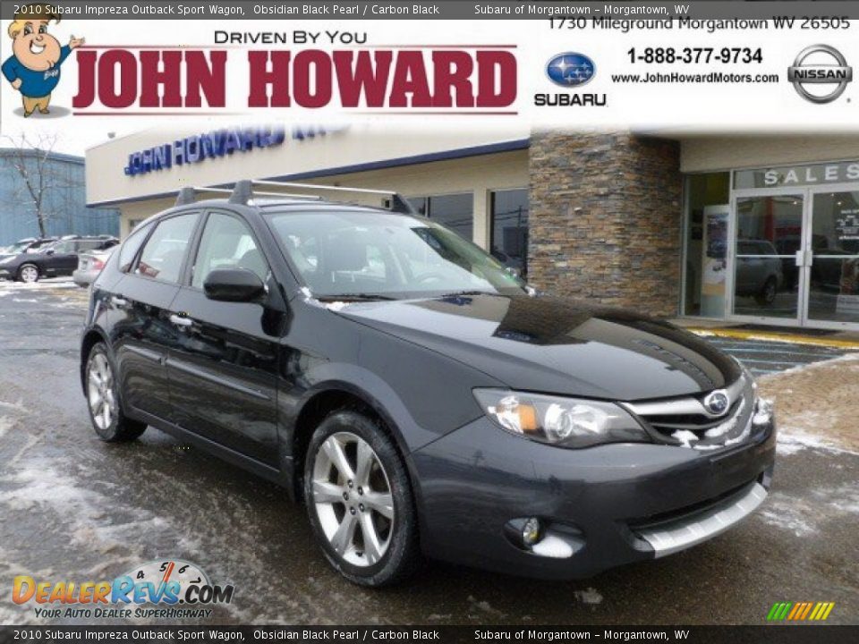 2010 Subaru Impreza Outback Sport Wagon Obsidian Black Pearl / Carbon Black Photo #1