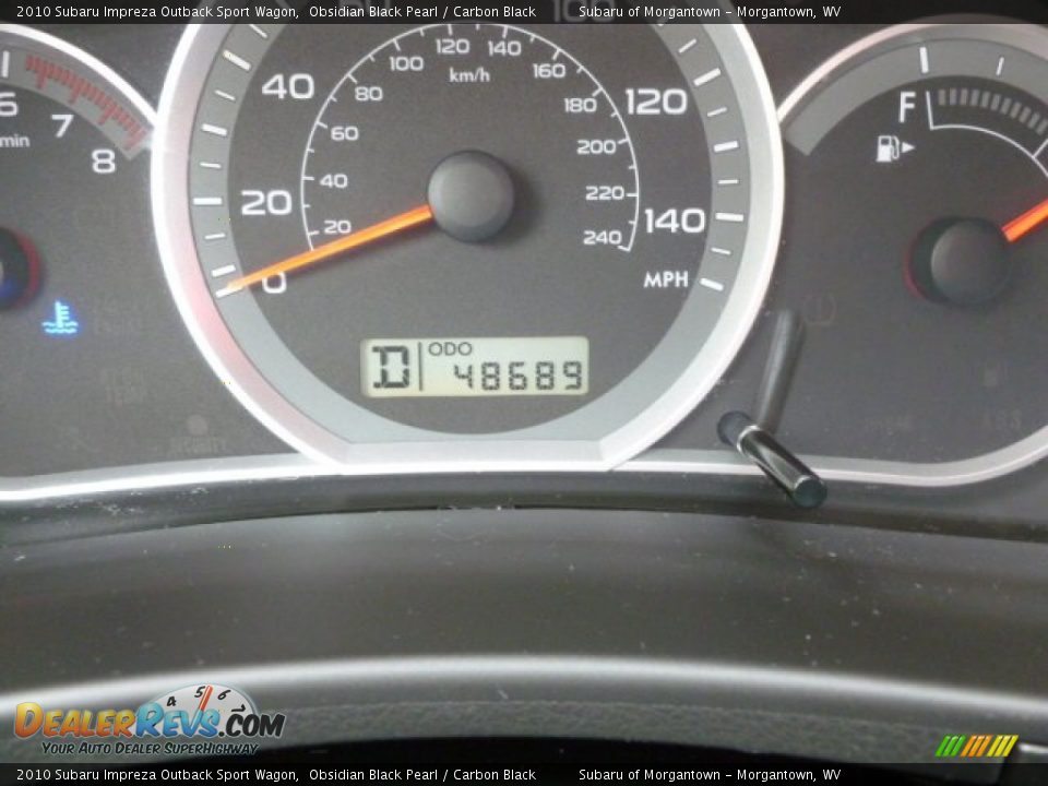 2010 Subaru Impreza Outback Sport Wagon Obsidian Black Pearl / Carbon Black Photo #20