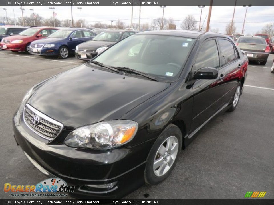 2007 Toyota Corolla S Black Sand Pearl / Dark Charcoal Photo #2