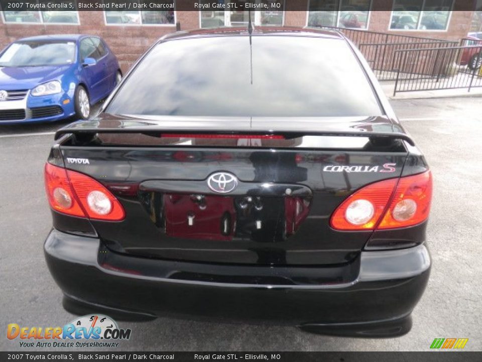 2007 Toyota Corolla S Black Sand Pearl / Dark Charcoal Photo #6