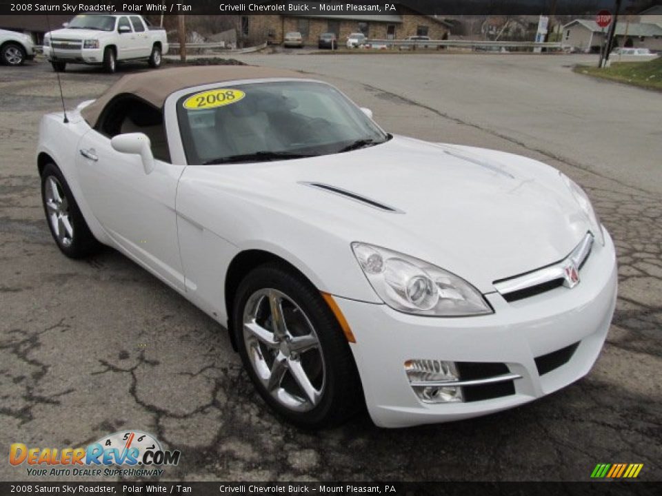 2008 Saturn Sky Roadster Polar White / Tan Photo #9