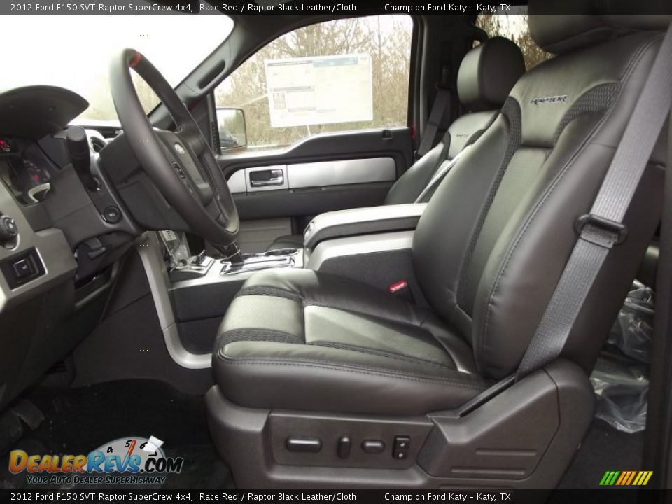 Raptor Black Leather/Cloth Interior - 2012 Ford F150 SVT Raptor SuperCrew 4x4 Photo #19