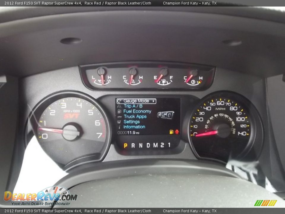 2012 Ford F150 SVT Raptor SuperCrew 4x4 Gauges Photo #29