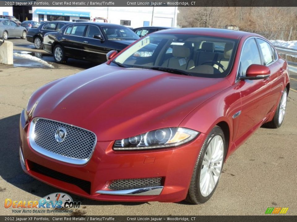 2012 Jaguar XF Portfolio Claret Red Metallic / Barley/Truffle Photo #2