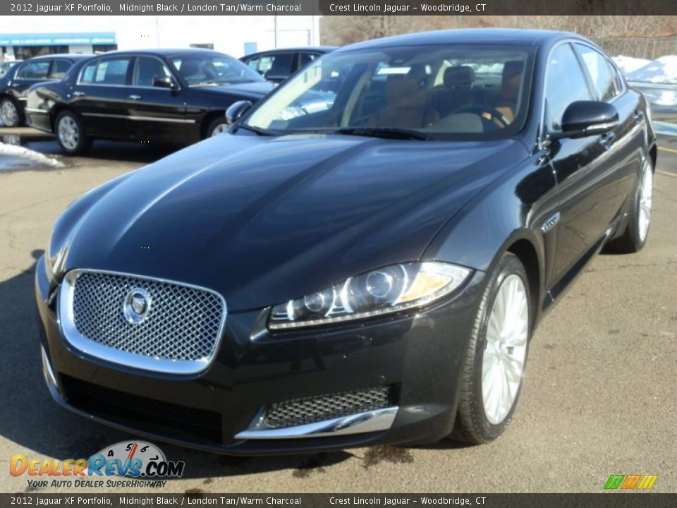 2012 Jaguar XF Portfolio Midnight Black / London Tan/Warm Charcoal Photo #2