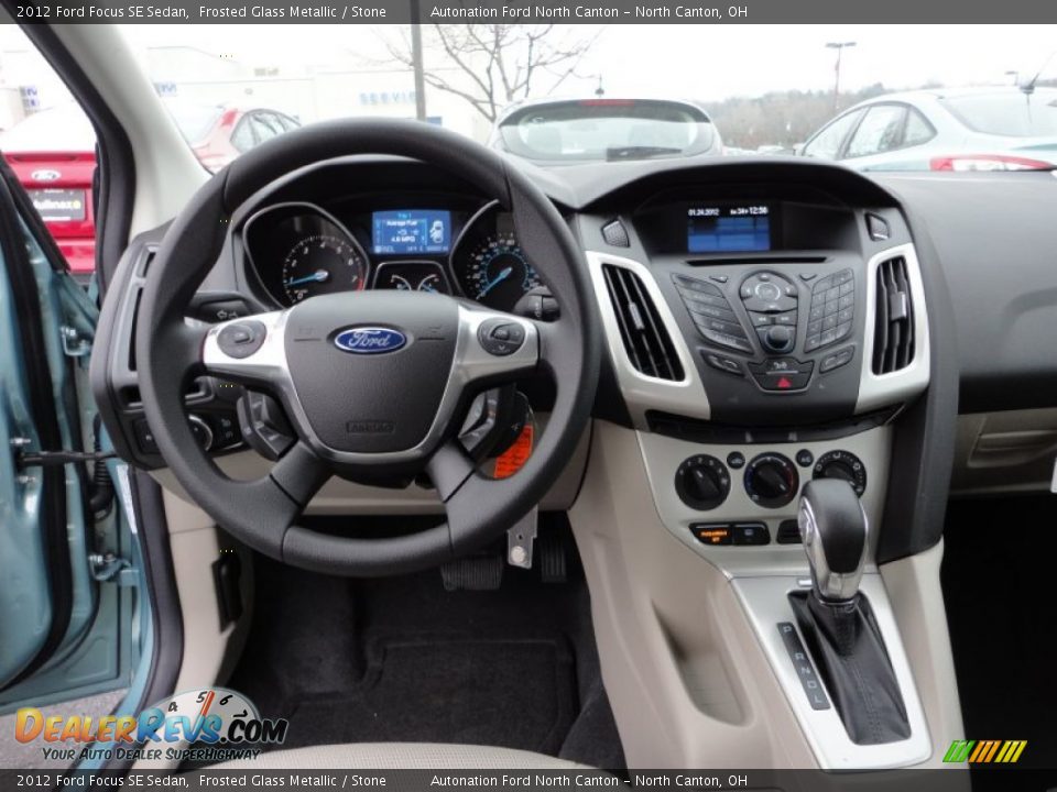 2012 Ford Focus SE Sedan Frosted Glass Metallic / Stone Photo #12