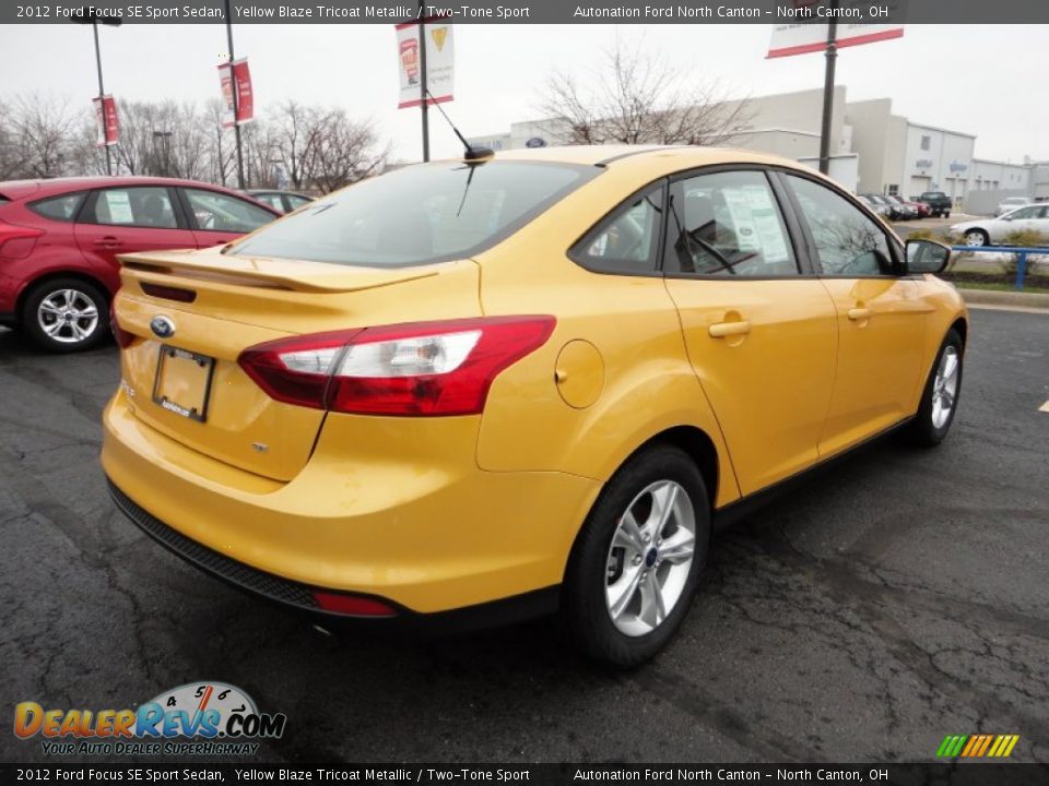 2012 Ford Focus SE Sport Sedan Yellow Blaze Tricoat Metallic / Two-Tone Sport Photo #5