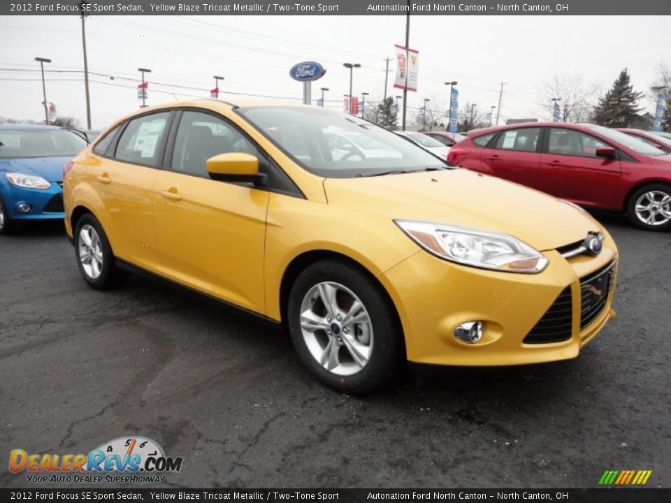 2012 Ford Focus Se Sport Sedan Yellow Blaze Tricoat Metallic Two Tone