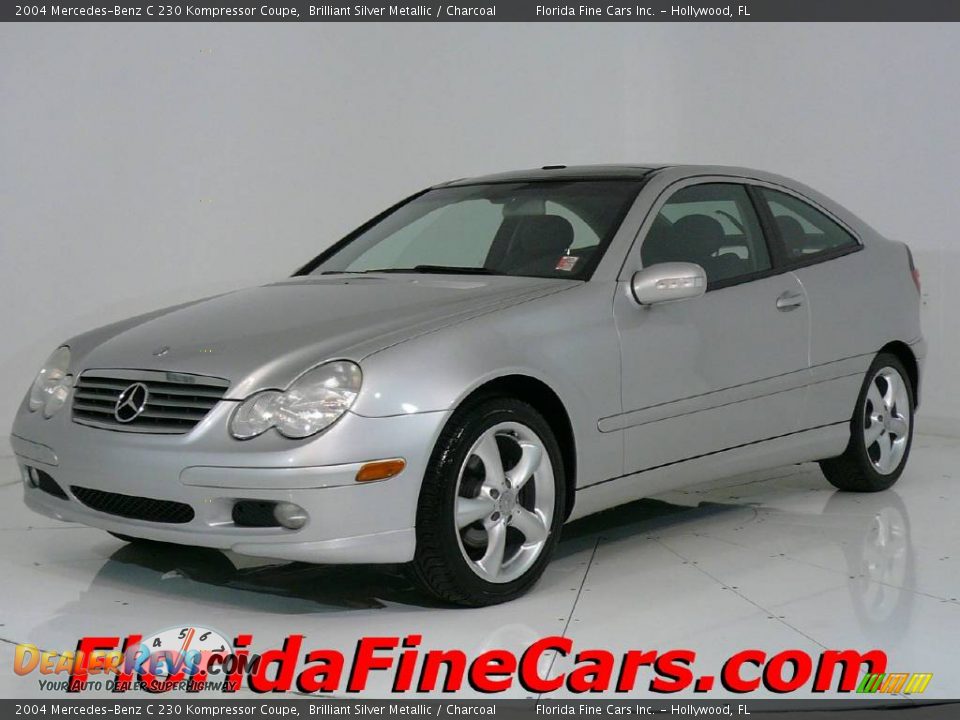 2004 Mercedes-Benz C 230 Kompressor Coupe Brilliant Silver Metallic / Charcoal Photo #1