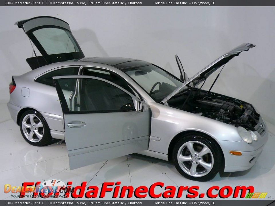 2004 Mercedes-Benz C 230 Kompressor Coupe Brilliant Silver Metallic / Charcoal Photo #7