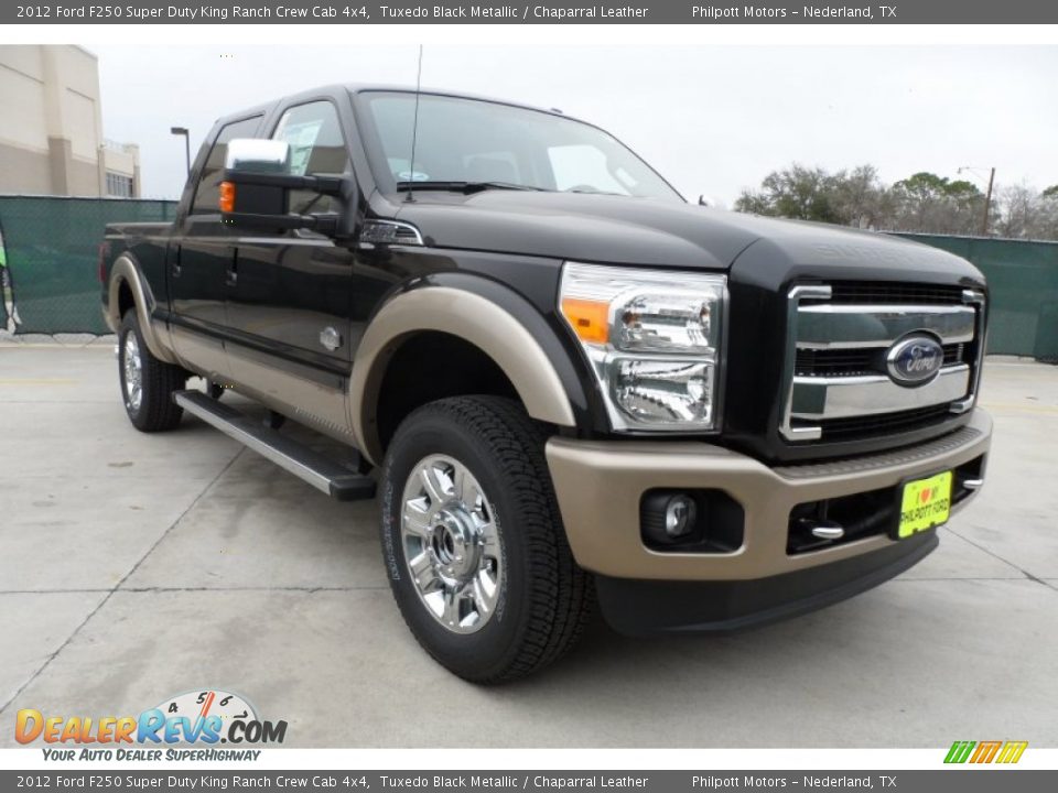2012 Ford F250 Super Duty King Ranch Crew Cab 4x4 Tuxedo Black Metallic / Chaparral Leather Photo #1