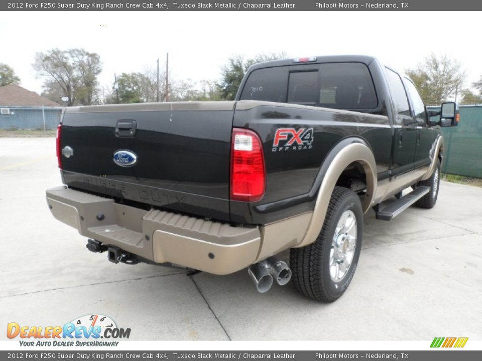 2012 Ford F250 Super Duty King Ranch Crew Cab 4x4 Tuxedo Black Metallic / Chaparral Leather Photo #3
