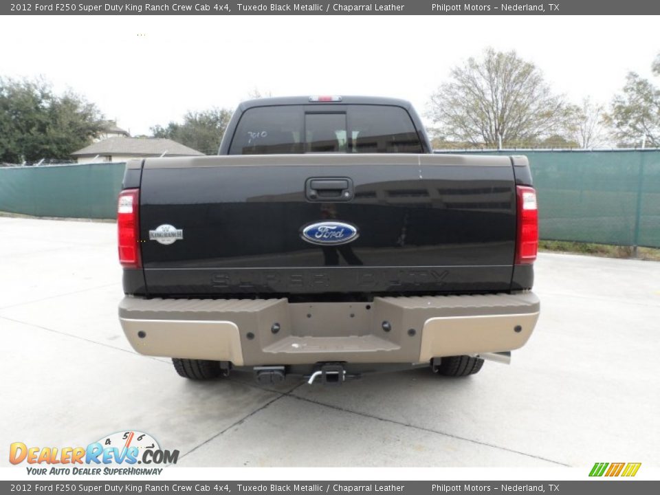 2012 Ford F250 Super Duty King Ranch Crew Cab 4x4 Tuxedo Black Metallic / Chaparral Leather Photo #4