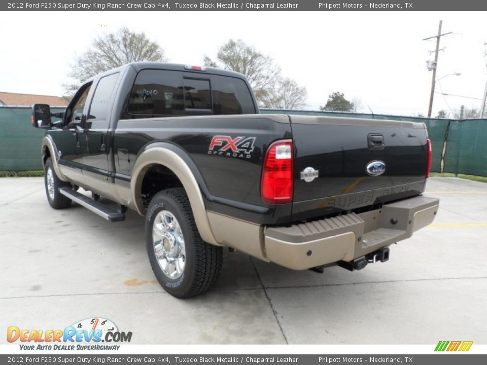 2012 Ford F250 Super Duty King Ranch Crew Cab 4x4 Tuxedo Black Metallic / Chaparral Leather Photo #5