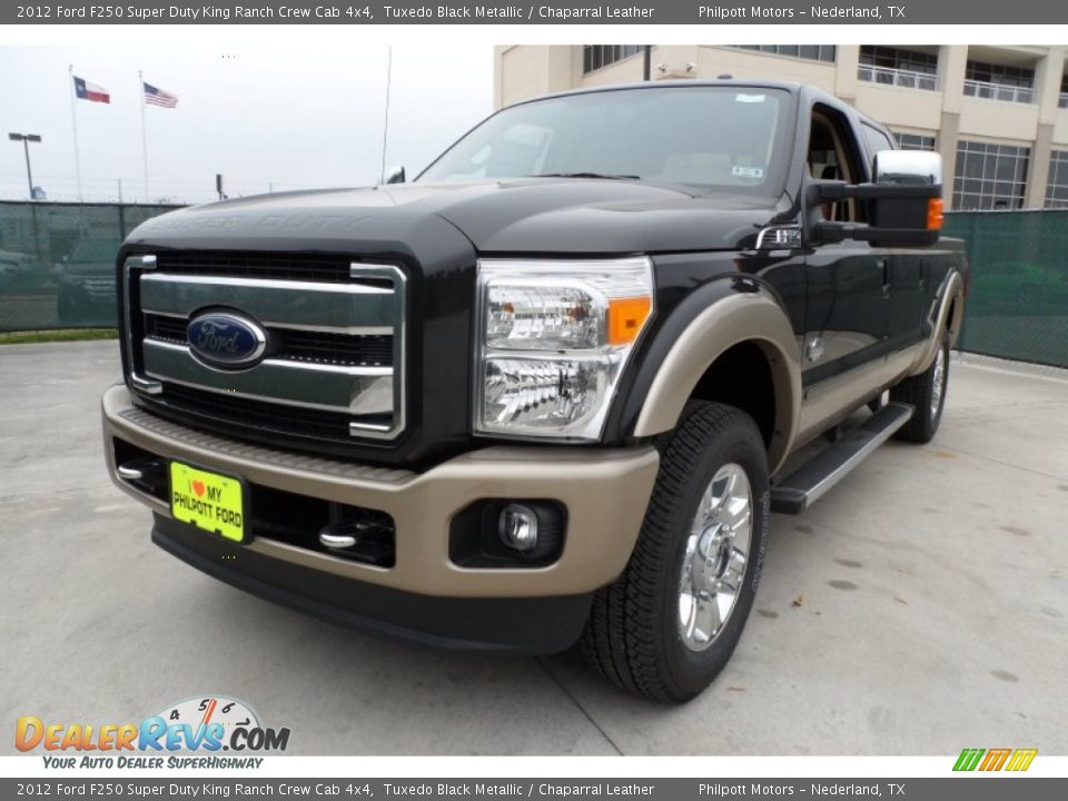 2012 Ford F250 Super Duty King Ranch Crew Cab 4x4 Tuxedo Black Metallic / Chaparral Leather Photo #7