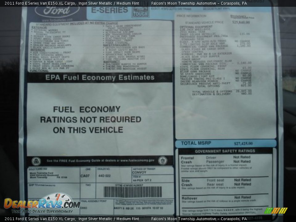 2011 Ford E Series Van E150 XL Cargo Ingot Silver Metallic / Medium Flint Photo #19