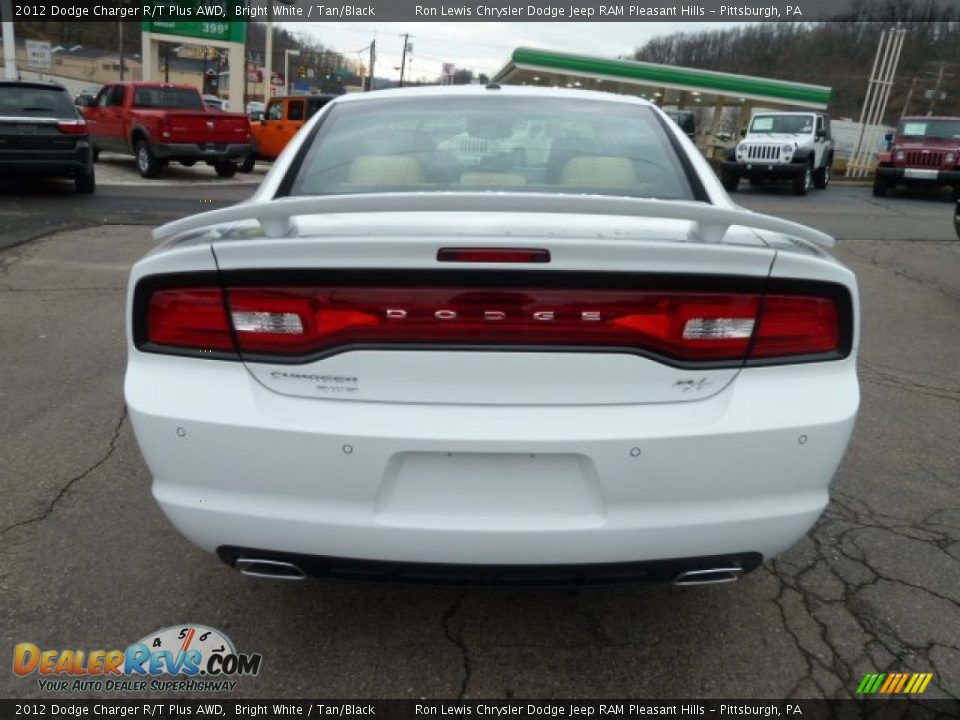 2012 Dodge Charger R/T Plus AWD Bright White / Tan/Black Photo #4