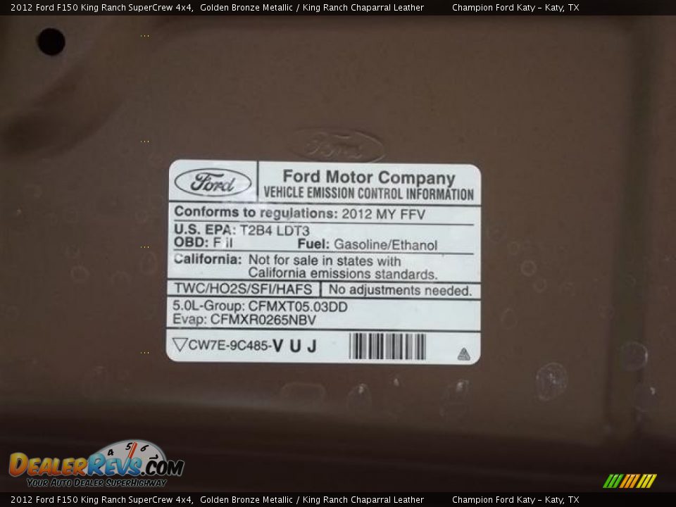 2012 Ford F150 King Ranch SuperCrew 4x4 Golden Bronze Metallic / King Ranch Chaparral Leather Photo #28