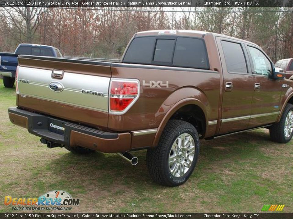 2012 Ford F150 Platinum SuperCrew 4x4 Golden Bronze Metallic / Platinum Sienna Brown/Black Leather Photo #7