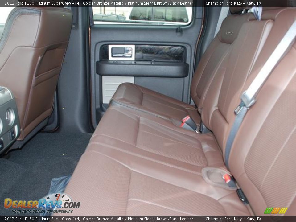 Platinum Sienna Brown/Black Leather Interior - 2012 Ford F150 Platinum SuperCrew 4x4 Photo #11