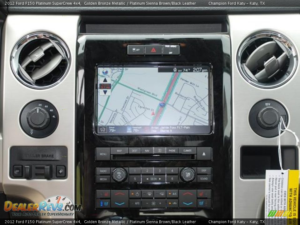 2012 Ford F150 Platinum SuperCrew 4x4 Golden Bronze Metallic / Platinum Sienna Brown/Black Leather Photo #13