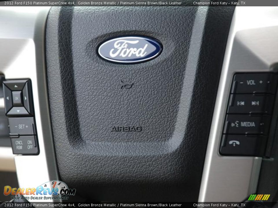 2012 Ford F150 Platinum SuperCrew 4x4 Golden Bronze Metallic / Platinum Sienna Brown/Black Leather Photo #15