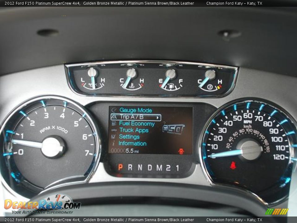 2012 Ford F150 Platinum SuperCrew 4x4 Golden Bronze Metallic / Platinum Sienna Brown/Black Leather Photo #16