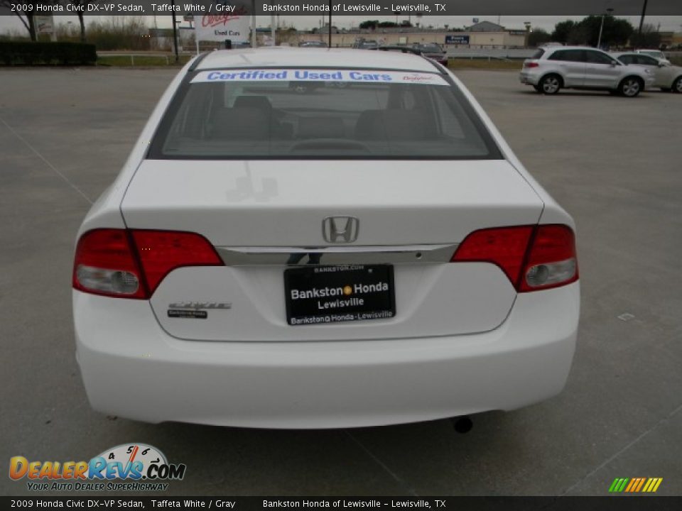 2009 Honda Civic DX-VP Sedan Taffeta White / Gray Photo #4