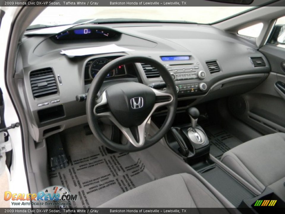 2009 Honda Civic DX-VP Sedan Taffeta White / Gray Photo #9