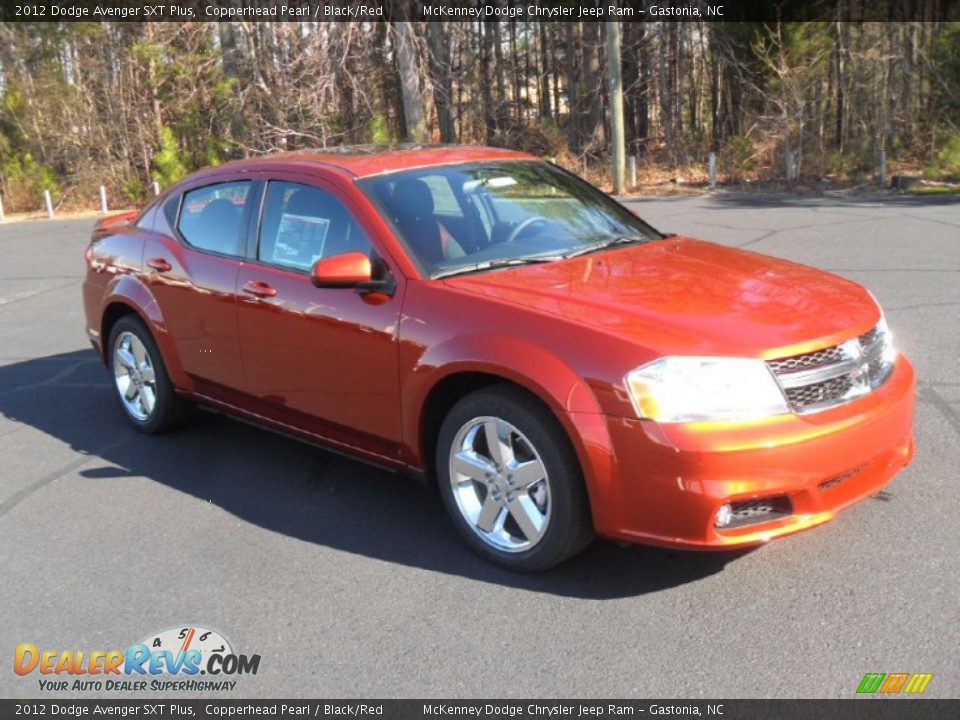 2012 Dodge Avenger SXT Plus Copperhead Pearl / Black/Red Photo #2