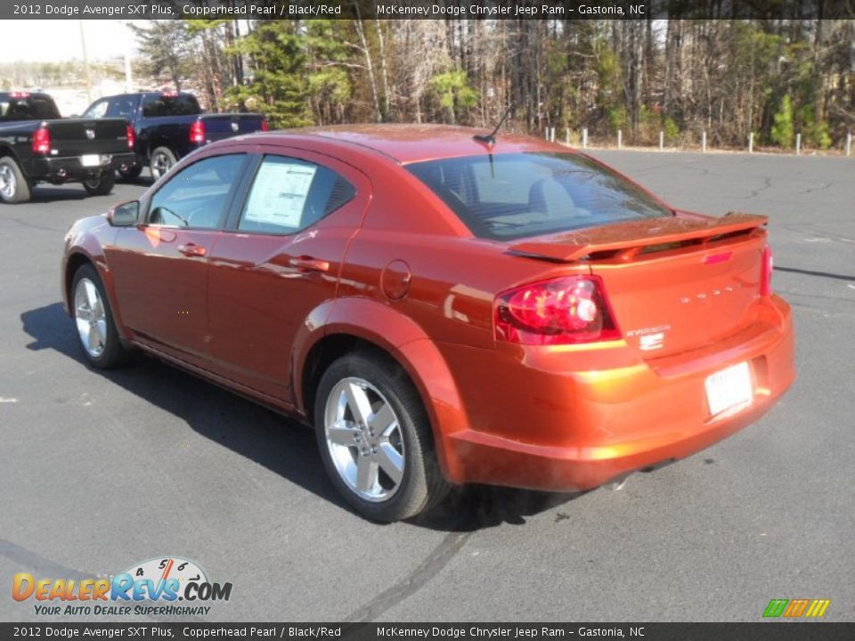 2012 Dodge Avenger SXT Plus Copperhead Pearl / Black/Red Photo #4