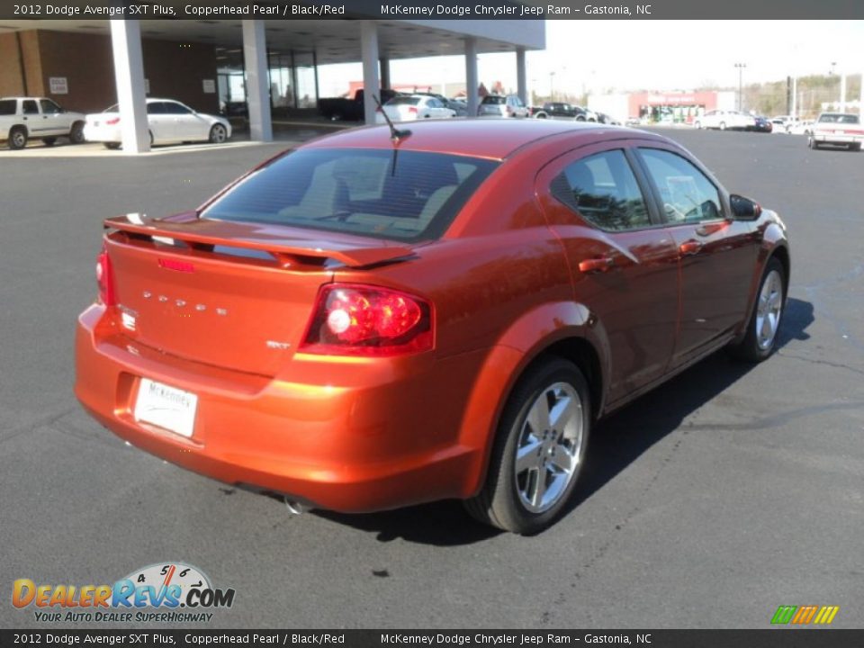 2012 Dodge Avenger SXT Plus Copperhead Pearl / Black/Red Photo #5