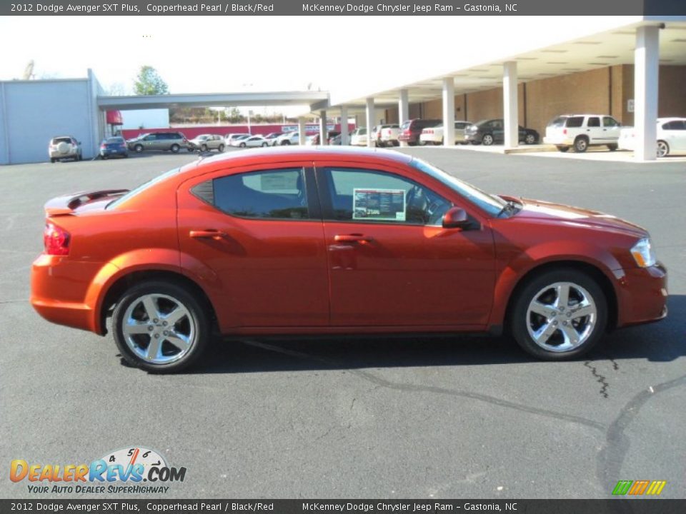 2012 Dodge Avenger SXT Plus Copperhead Pearl / Black/Red Photo #6