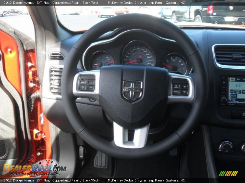 2012 Dodge Avenger SXT Plus Copperhead Pearl / Black/Red Photo #14