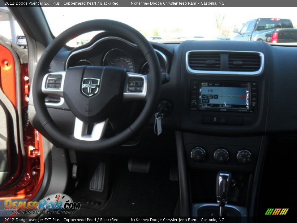 2012 Dodge Avenger SXT Plus Copperhead Pearl / Black/Red Photo #15