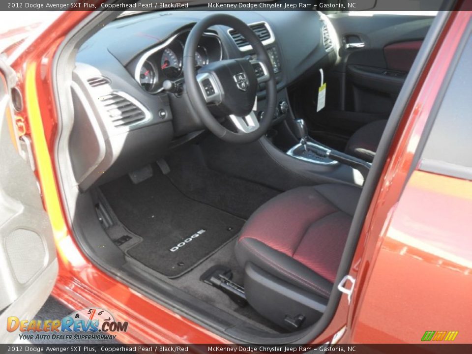 2012 Dodge Avenger SXT Plus Copperhead Pearl / Black/Red Photo #23