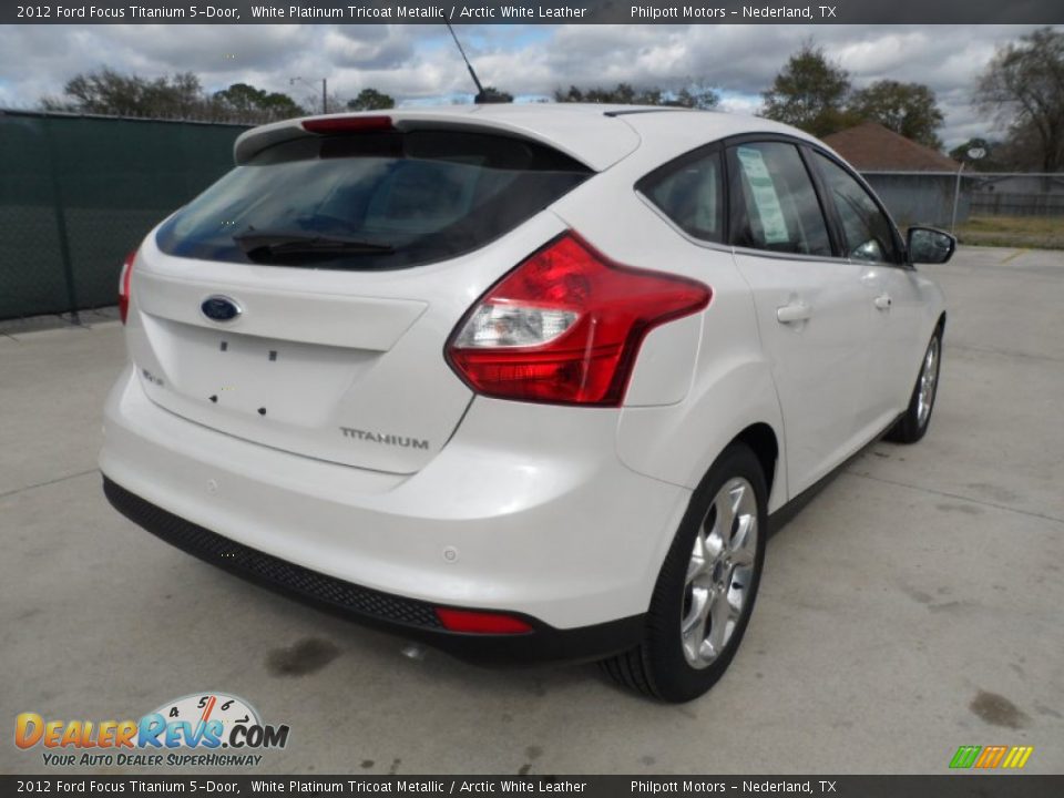 2012 Ford Focus Titanium 5-Door White Platinum Tricoat Metallic / Arctic White Leather Photo #3