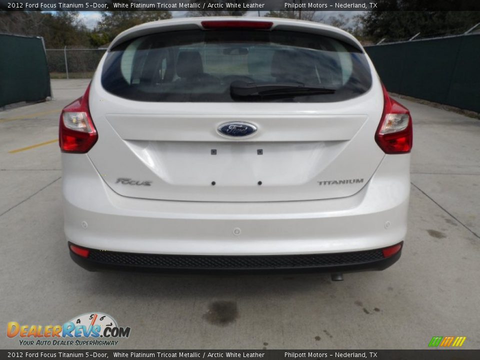 2012 Ford Focus Titanium 5-Door White Platinum Tricoat Metallic / Arctic White Leather Photo #4