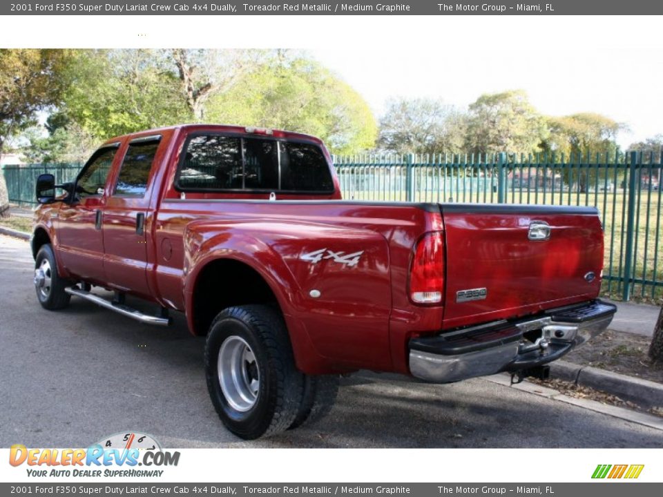 2001 Ford F350 Super Duty Lariat Crew Cab 4x4 Dually Toreador Red Metallic / Medium Graphite Photo #7