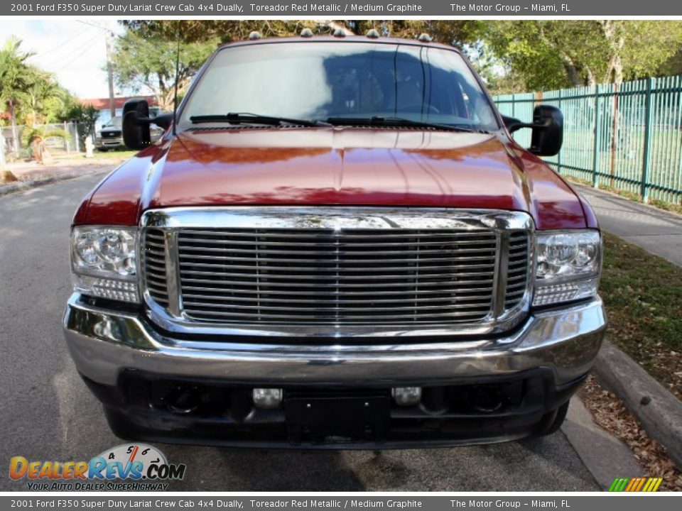 2001 Ford F350 Super Duty Lariat Crew Cab 4x4 Dually Toreador Red Metallic / Medium Graphite Photo #16
