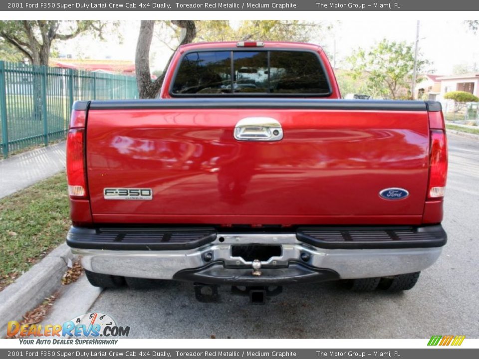 2001 Ford F350 Super Duty Lariat Crew Cab 4x4 Dually Toreador Red Metallic / Medium Graphite Photo #17