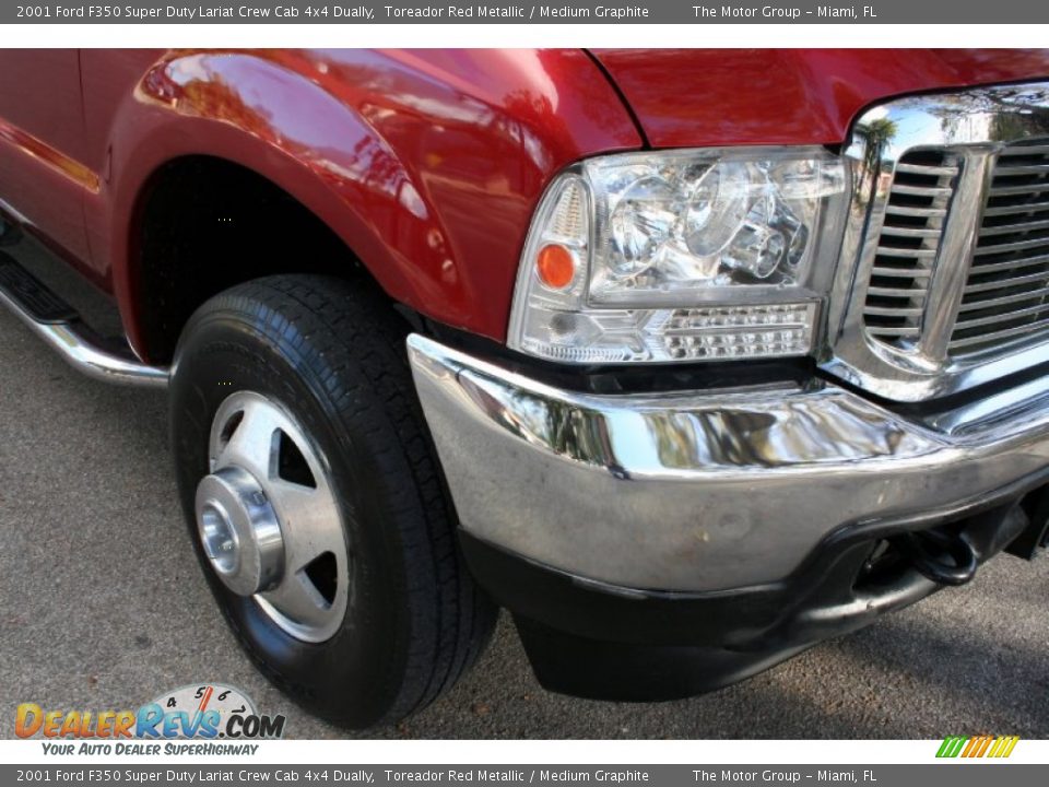 2001 Ford F350 Super Duty Lariat Crew Cab 4x4 Dually Toreador Red Metallic / Medium Graphite Photo #20