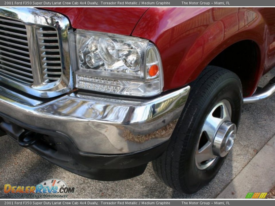 2001 Ford F350 Super Duty Lariat Crew Cab 4x4 Dually Toreador Red Metallic / Medium Graphite Photo #21